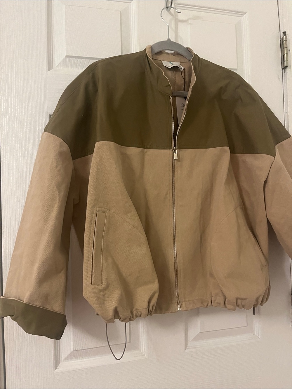 Etta World Janetta Bomber Jacket Olive and Sand nwt size m